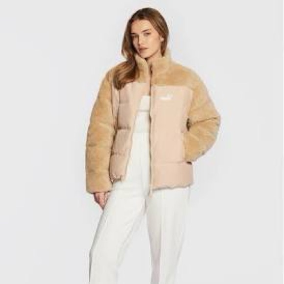 Puma Sherpa Puffer Coat Tan Size XL - Picture 2 of 10